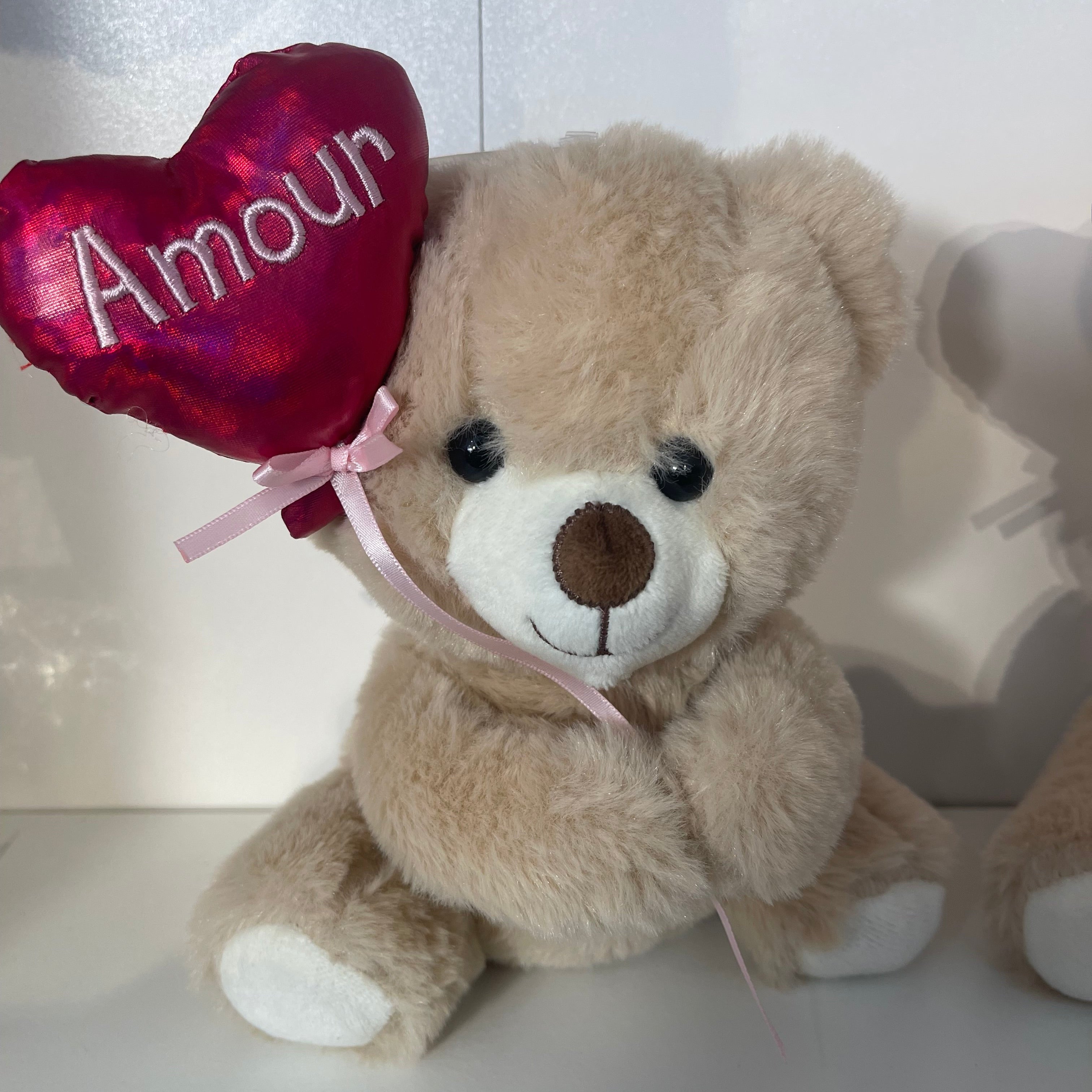 Teddy Bear Amour Heart Balloon